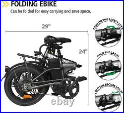 Folding Electric Bike 16 350W Electric Bike Electric Bicycle City Ebike, Black