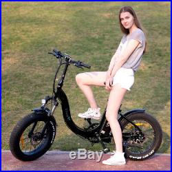 Folding Electric Bike 20 Mountain City E-Bike for Adult Fat Tire 500W 48V 12AH