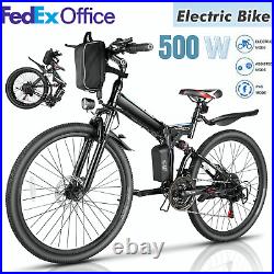 Folding Electric Bike 26 Mountain Bicycle 500With48V Lithium Battery Ebike 20mph