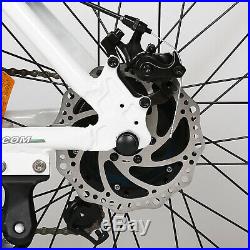 Folding Electric Fat Tire Bike Beach Bicycle City Ebike 20 36V 500W White/Blue