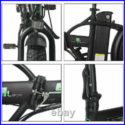 Folding Electric Fat Tire Bike Beach Bicycle City Ebike 20 48V12.5AH 500W Black
