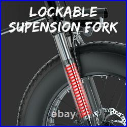 Freego 1000W Foldable Electric Bike 48V 4.0 20in Fat Tire Beach E-Folding Bike