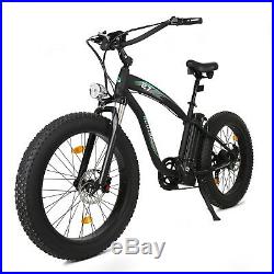 Hammer 48V 1000W Fat Tire Ebike Black Electric Bike Beach Snow Bicycle 7 Speed