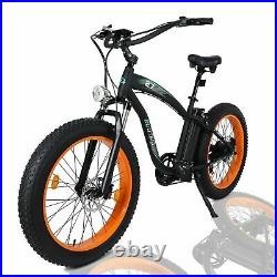 Hammer Fat Tire Electric Bike Beach Snow Bicycle Ebike 48V 1000W Black/Orange
