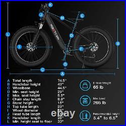 Hiboy Electric Bike Bicycles Adults Fat Tire Dirt Ebike 750W Mountain City Bike