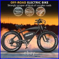 Hidoes Electric Bike 1200W 48V/18.2Ah Battery 26'' Fat Tire Mountain Snow eBike