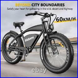 Hidoes Electric Bike 1200W Motor 48V 18.2Ah 26'' Fat Tire Mountain Bicycle Ebike