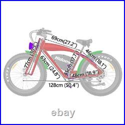 Hidoes Electric Bike 1200W Motor 48V 18.2Ah 26'' Fat Tire Mountain Bicycle Ebike