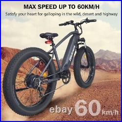 Hidoes Electric Bike 26 Fat Tire Ebike Bicycle 1200W 48V/17.5Ah Shimano 7 Speed