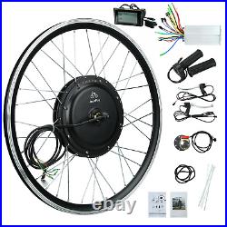 JAUOPAY 26 Front Wheel Electric Bicycle Conversion Kit 48V 1000W LCD EBIKE