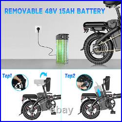 NEW EBKAROCY 14 400W 48V Electric Folding Bicycle Thickened Tire 25MPH eBike