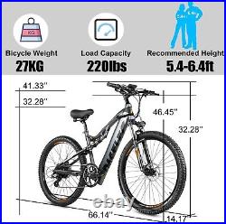 PASELEC Electric Mountain Bike 27.5'' Bicycle ebike with 750 W Peak BaFang Motor
