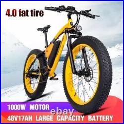 RichBit 1000W 48V 17AH 7Speed Electric Cruiser Fat Bike Ebike 26'' 4.0 Tire
