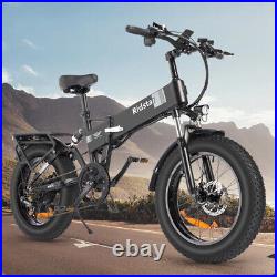 Ridstar 1000W 20''Fat Tire MTB Beach eBike Folding Electric Bicycle Two Battery