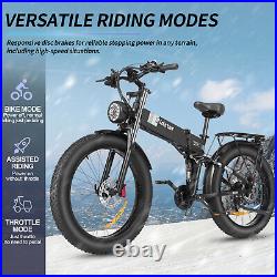Ridstar 1500W 48V 26'' Fat Tire Mountain eBike 20Ah Battery Electric Bike Gift