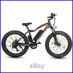 Rocket 36V 500W Fat Tire Ebike Black Electric Bike Beach Snow Bicycle 7 Speed