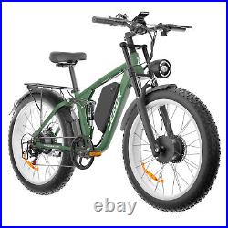 SMLRO Fat Tire Electric Bike 2000w Full Suspension Ebikes Dual Motor 48V 22.4AH