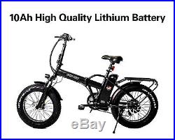 SOHOO 48V500W10Ah 20x4.0 Folding Fat Tire Electric Bicycle Mountain E-Bike