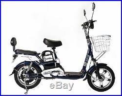 SOHOO 48V500W12Ah Electric Bicycle City E-Bike Lithium Battery E-Scooter(Blue)