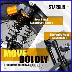 STARRUN Electric Bike Full Suspension 1200W Fat Tire Folding Ebikes for Adults