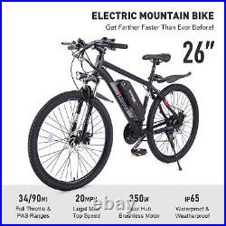 Secondhand Electric Bicycle 21Speed 350W 26Mountain eBike Road Bike 48V Battery