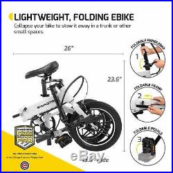 SwagCycle EB-5 Lightweight Aluminum Folding E-Bike Pedal Power Assist 36V Li-Ion
