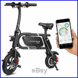 SwagCycle Pro Folding Electric Bike E Bike Pedal Free App Enabled 18 mph Black