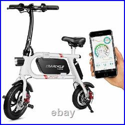 SwagCycle Pro Folding Electric Bike Pedal Free App Enabled 18 mph E Bike with USB