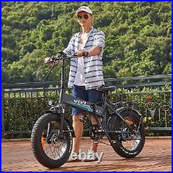 Upgrade eBike withLCD 500W 48V Electric Bike 20in Fat Tire Mountain Bicycle 25MPH&