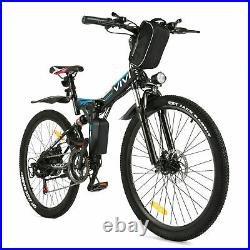 VIVI 26'' 350W Electric Bike Folding Mountain Bicycle Ebike 21Speed 36V fn02