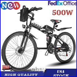 VIVI 26'' Electric Bike Mountain Bicycle Adults 500With48V Folding EBike E