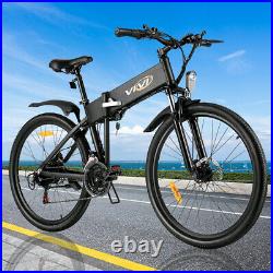 VIVI 26'' Folding Mountain Bike Electric Bicycle Ebike 20Mph Shinmano 21Speed