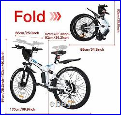 VIVI 350W Folding Electric Bike Mountain Bike 26'' Electric Bicycle Ebike 20MPH