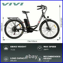 ViVi 26 Inch Electric Bicycle 350W Ebike Shimano 7 Speed Commuter Bike esp01