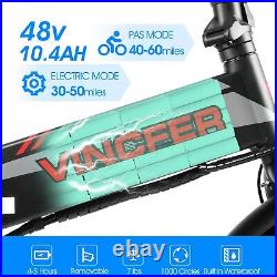 Vincfer Electric Bikes 750W Peak Folding Mountain Snow ebike Bicycle Fat Tire US