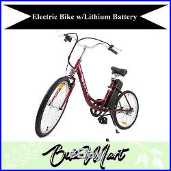 YT Electric Beach Cruiser Bicycle Battery Powered E-Bike Lithium Battery
